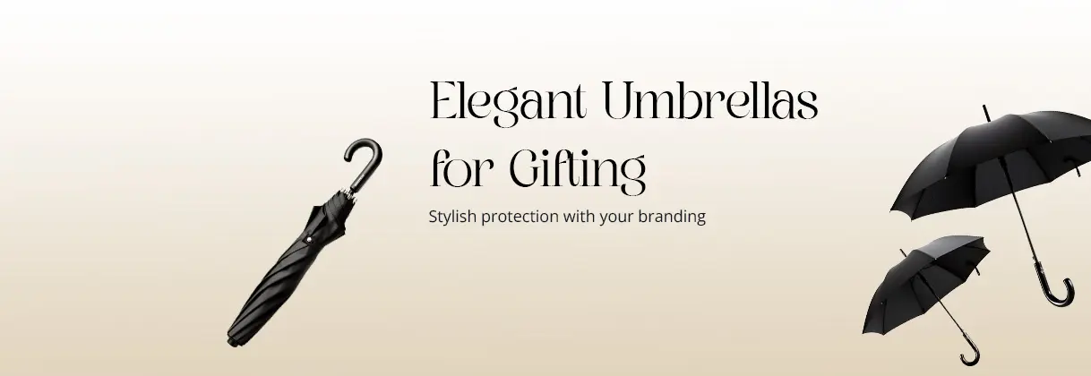 Custom branded umbrellas for corporate gifting and promotional events