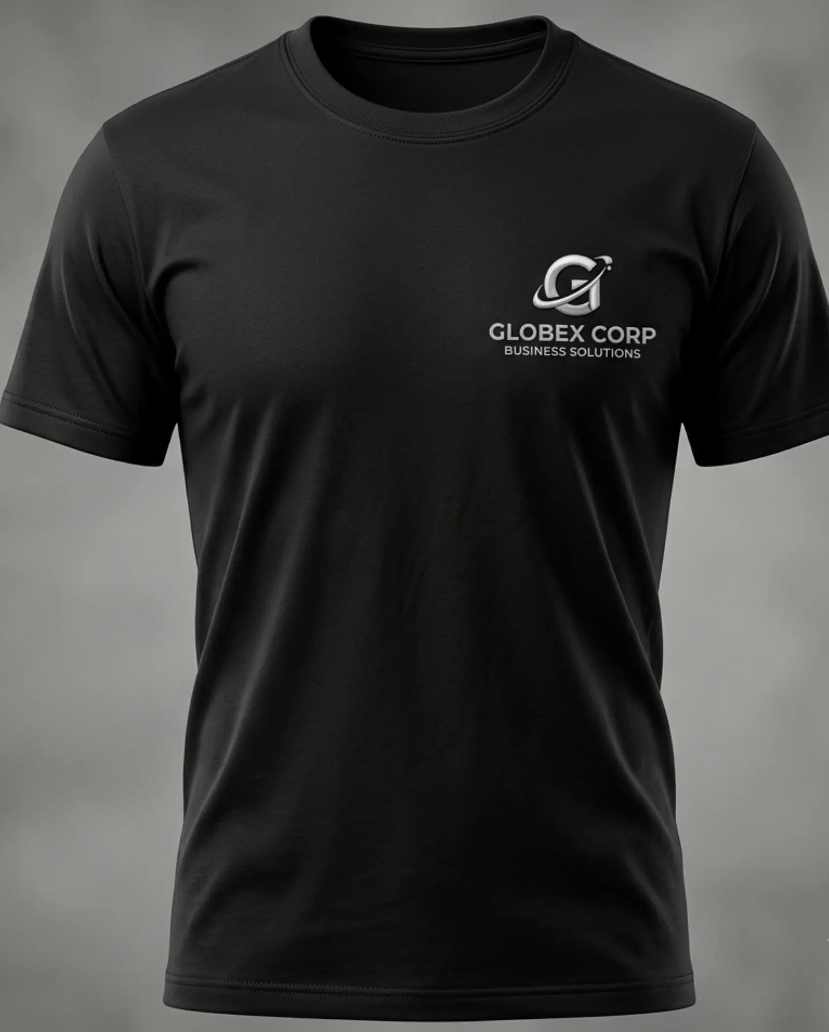Black Corporate Gifting T Shirt with company logo printing for corporate merchandise, employee branding and bulk business orders