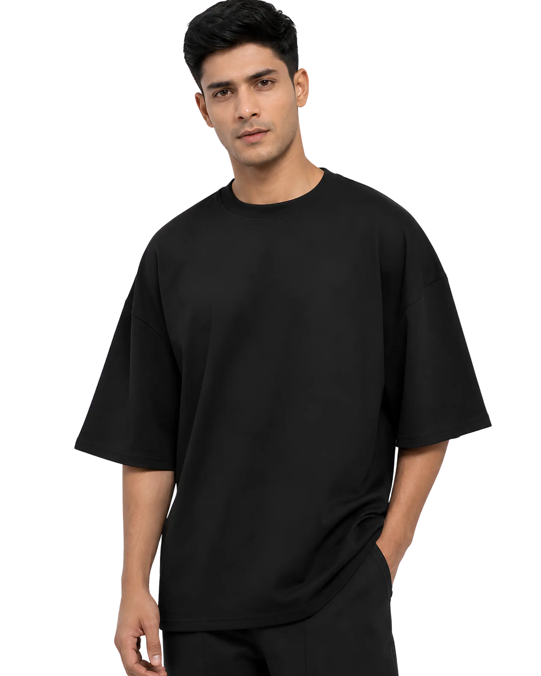 Black plain oversized t shirt for men for custom branding and bulk orders