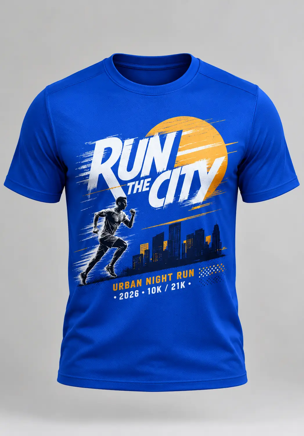 blue marathon t shirt, marathon t shirt, event t shirts in bulk