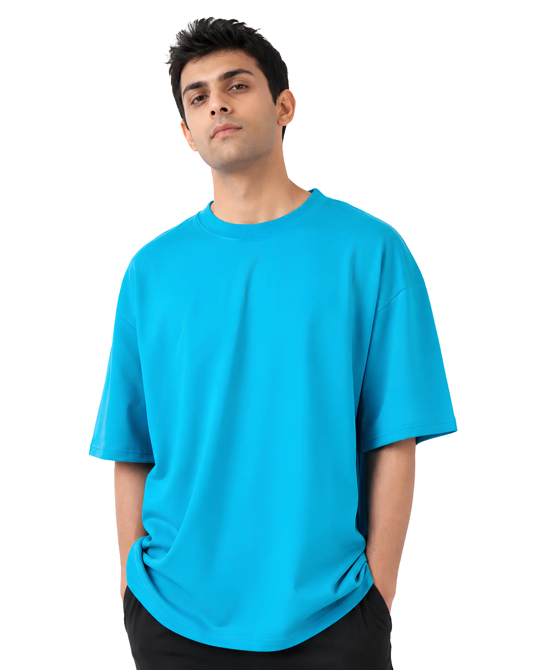 Blue oversized t shirt for men for promotional and event apparel