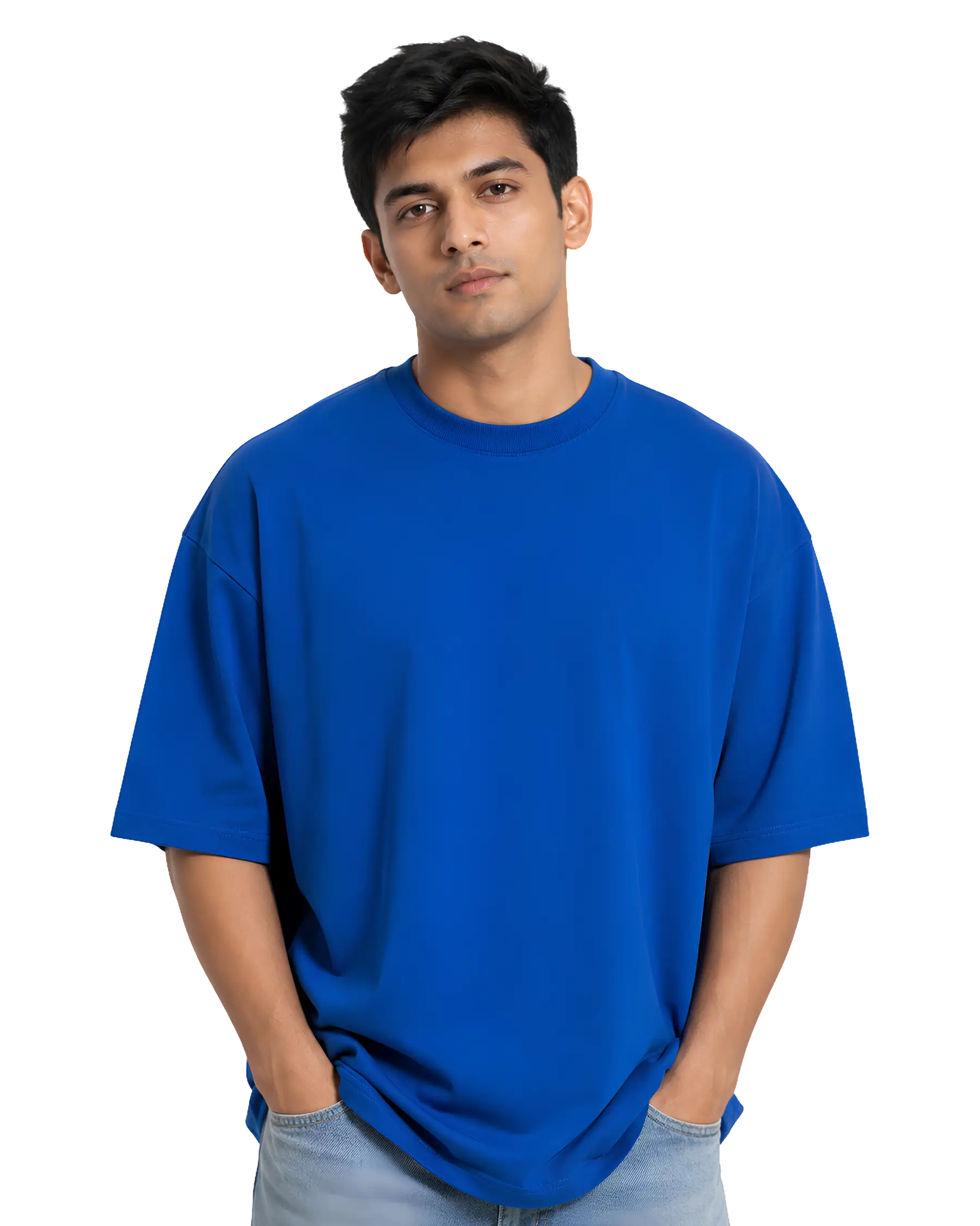 Blue oversized t shirt for men suitable for bulk custom branding