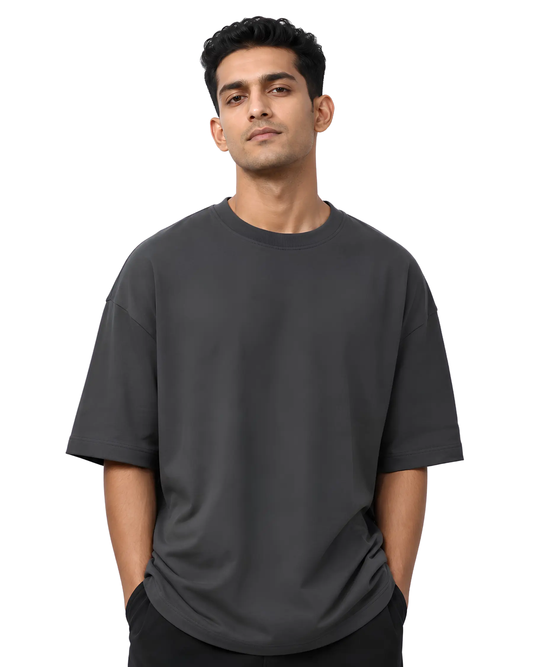 Charcoal grey oversized t shirt for men for custom company merchandise