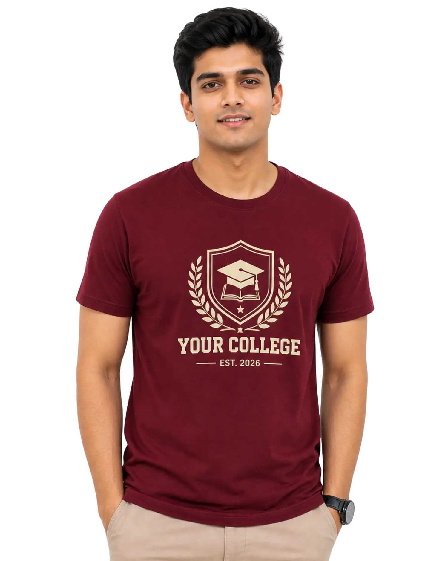 Custom College T-Shirt Design for Institutions, Students & Events