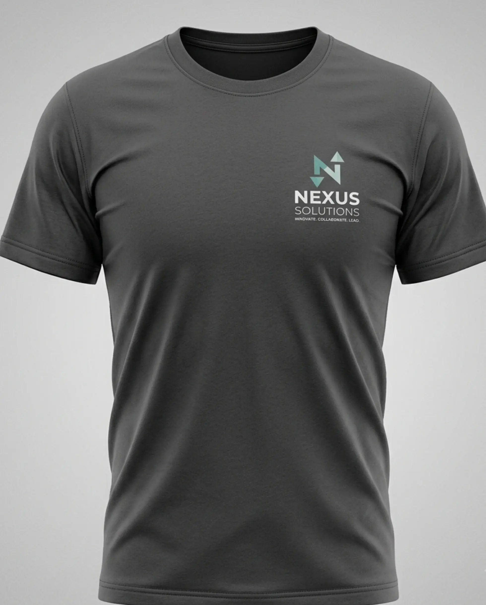Grey Corporate Branded T Shirt with custom company logo for employee uniforms corporate merchandise and promotional branding