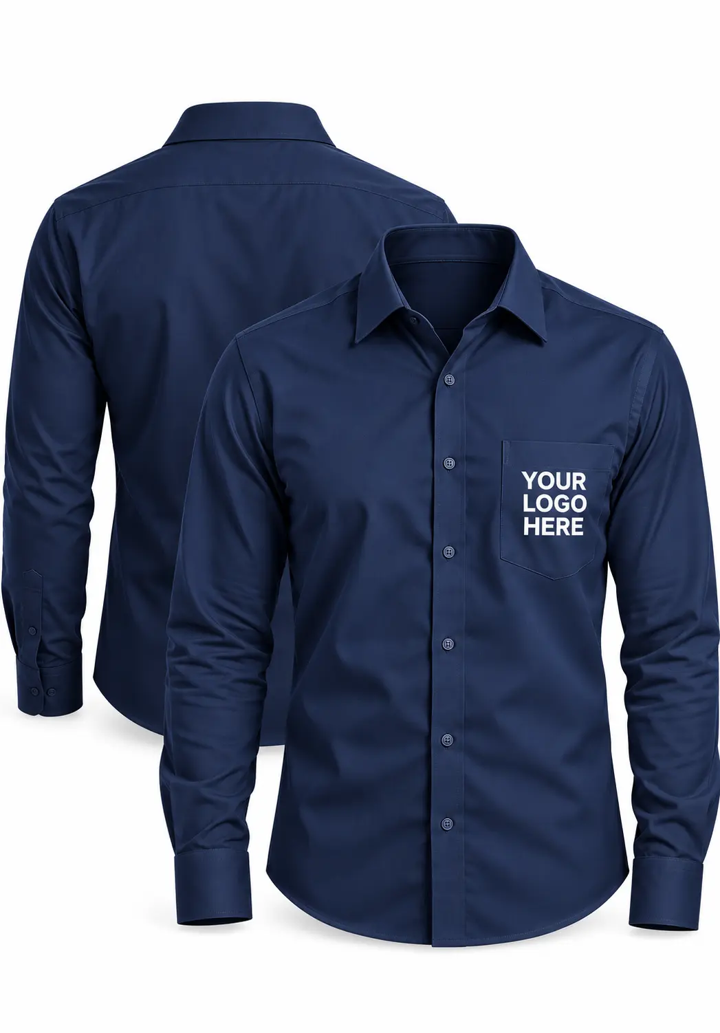 Customized White Formal Shirt for Men with Full Sleeves & Custom Logo