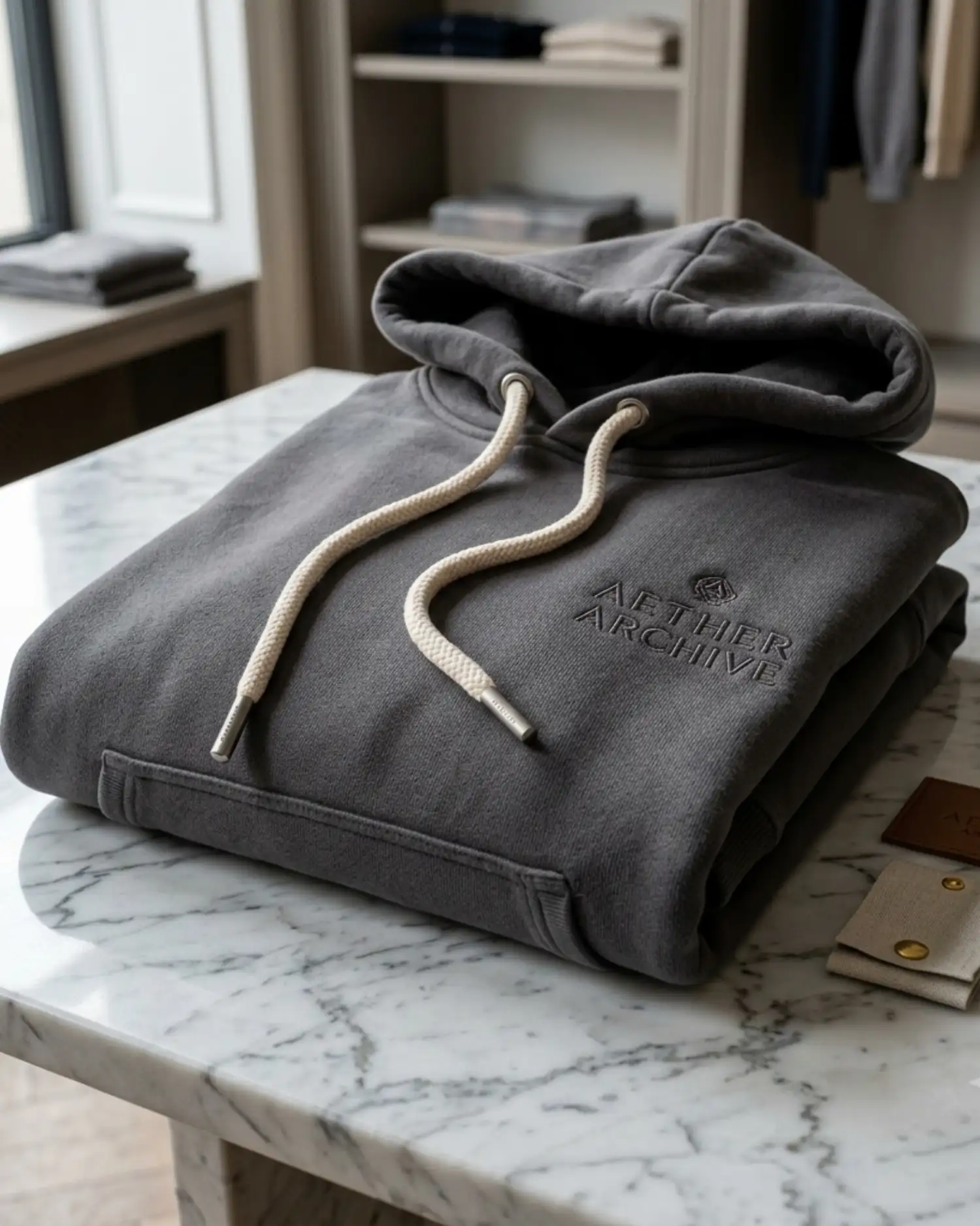 dark grey oversized hoodies for women with customized embroidered branding