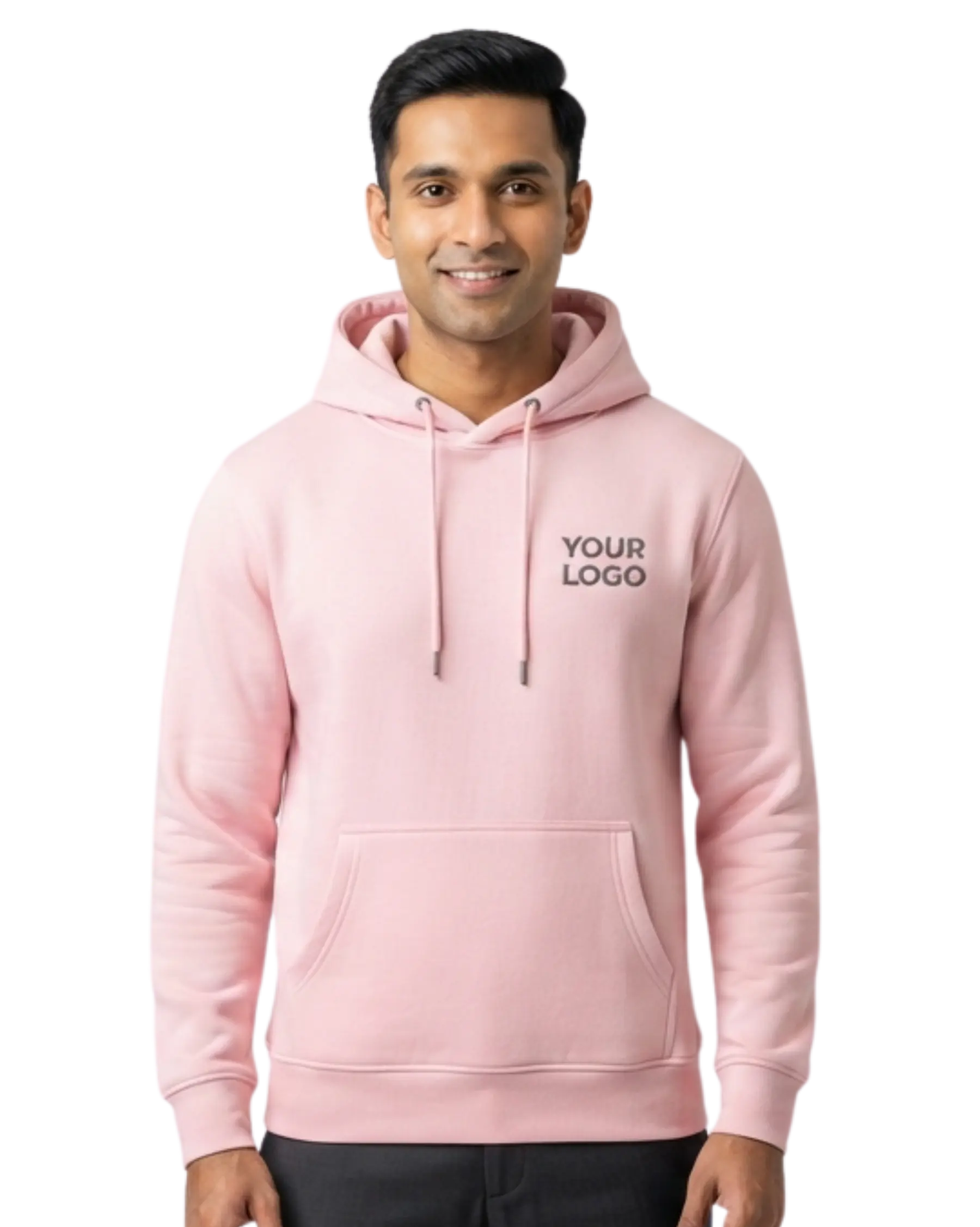 embroidered hoodie light pink