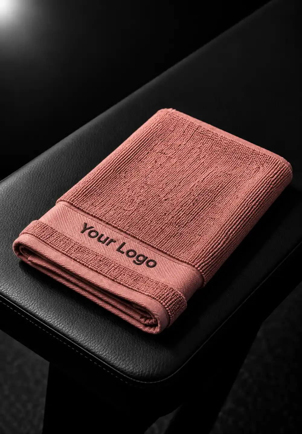 Dusty pink gym towel for men with logo branding