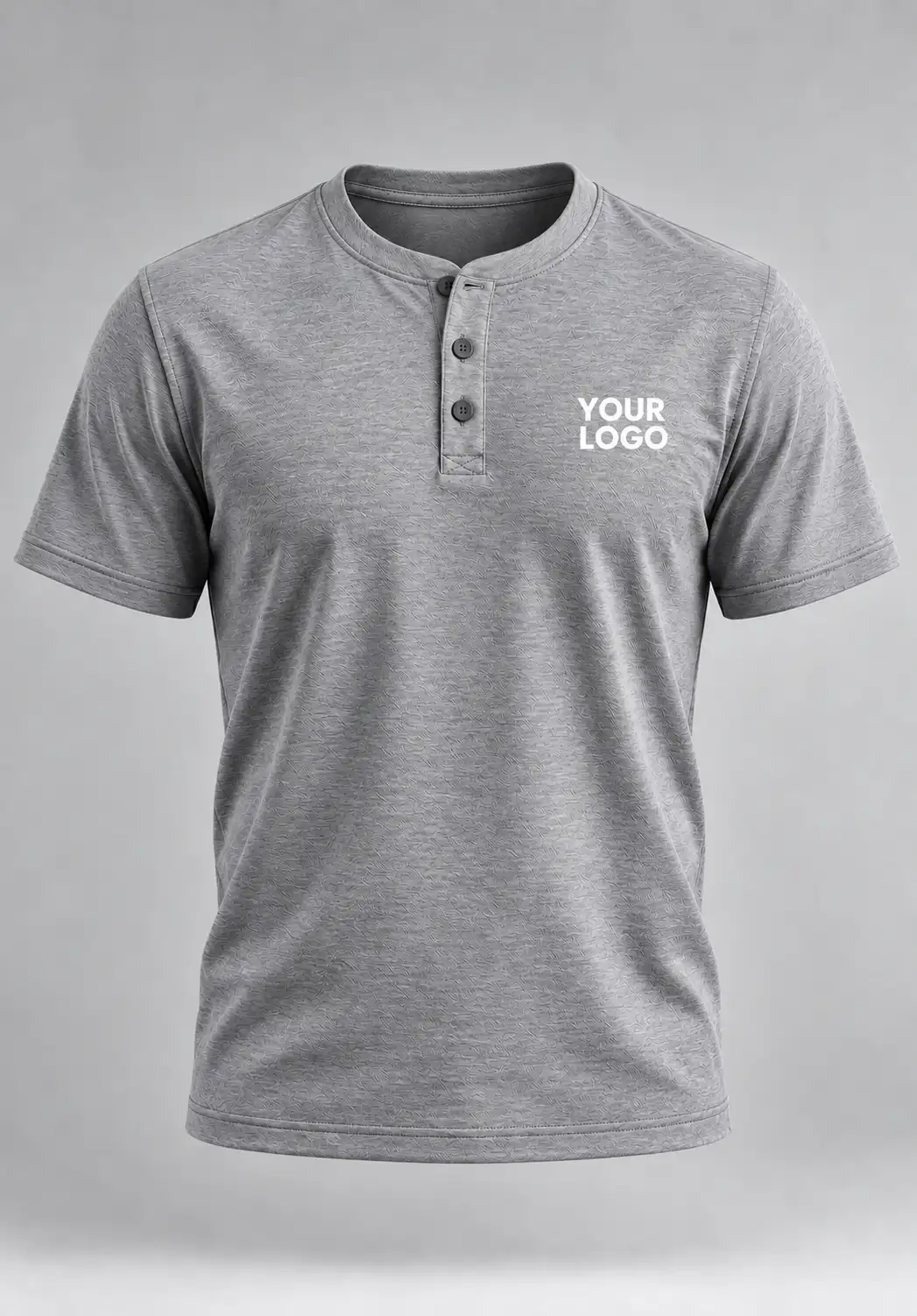grey henley t shirt half sleeve for men in bulk