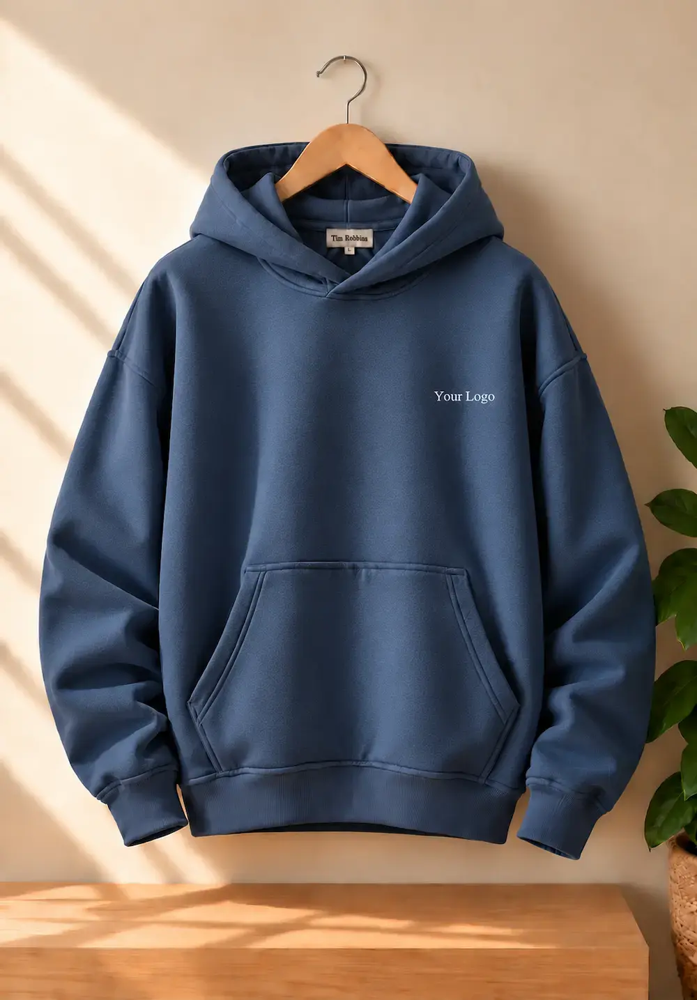 Premium teal blue hoodie for men with comfortable pullover design