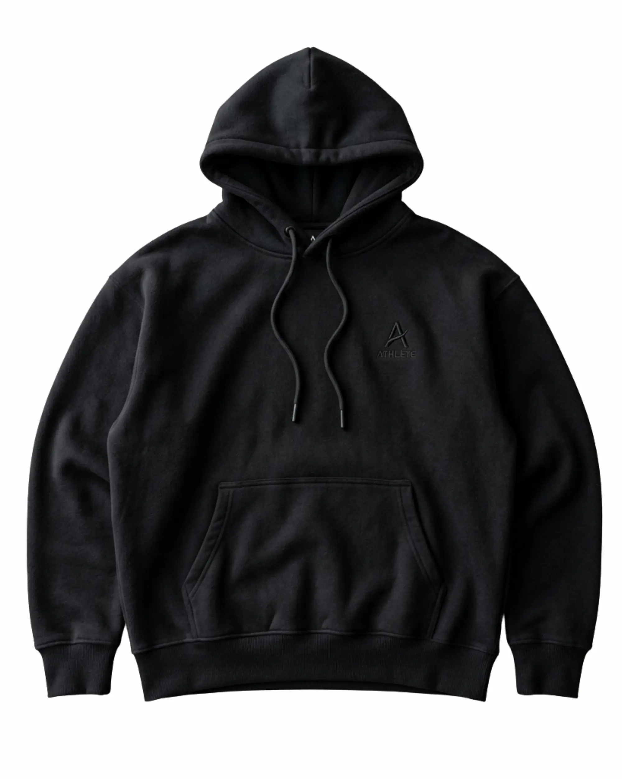 Hoodie black colour with custom embroidered logo on the front