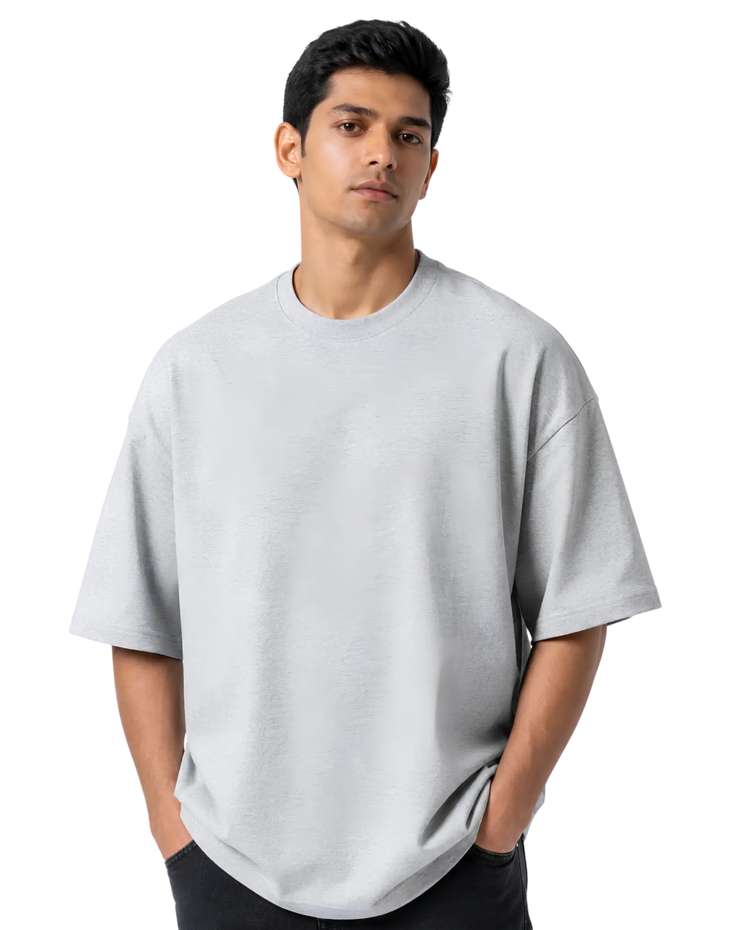 Light grey plain oversized t shirt for men for bulk apparel orders