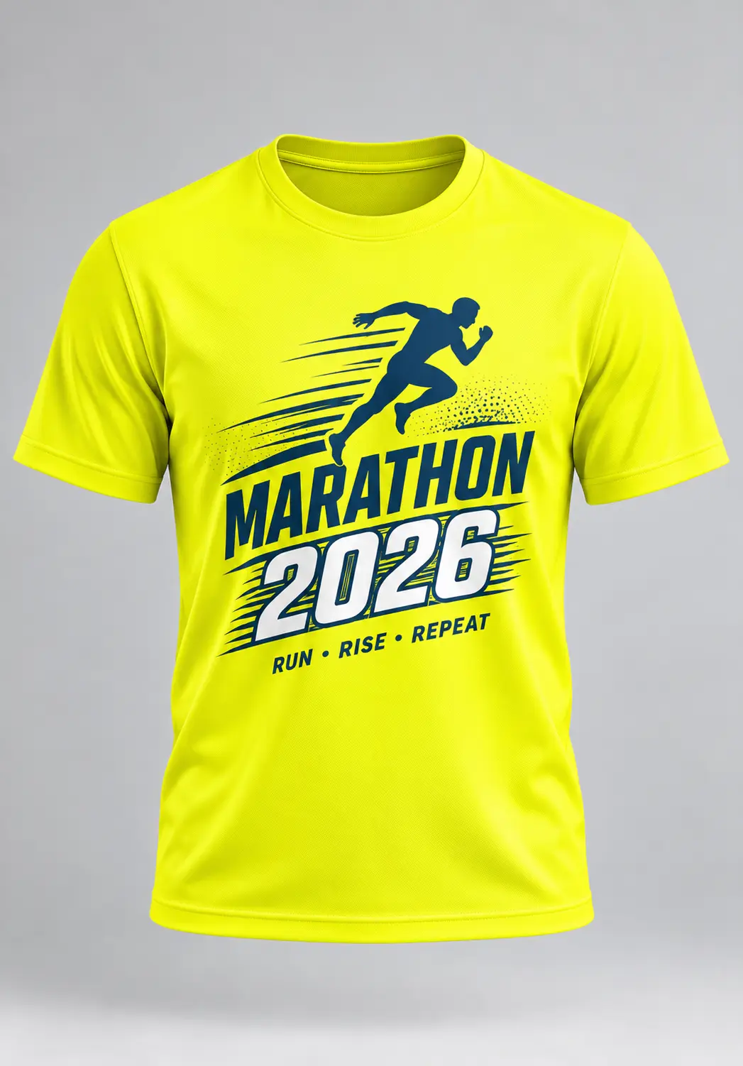 t shirt for marathon neon yellow