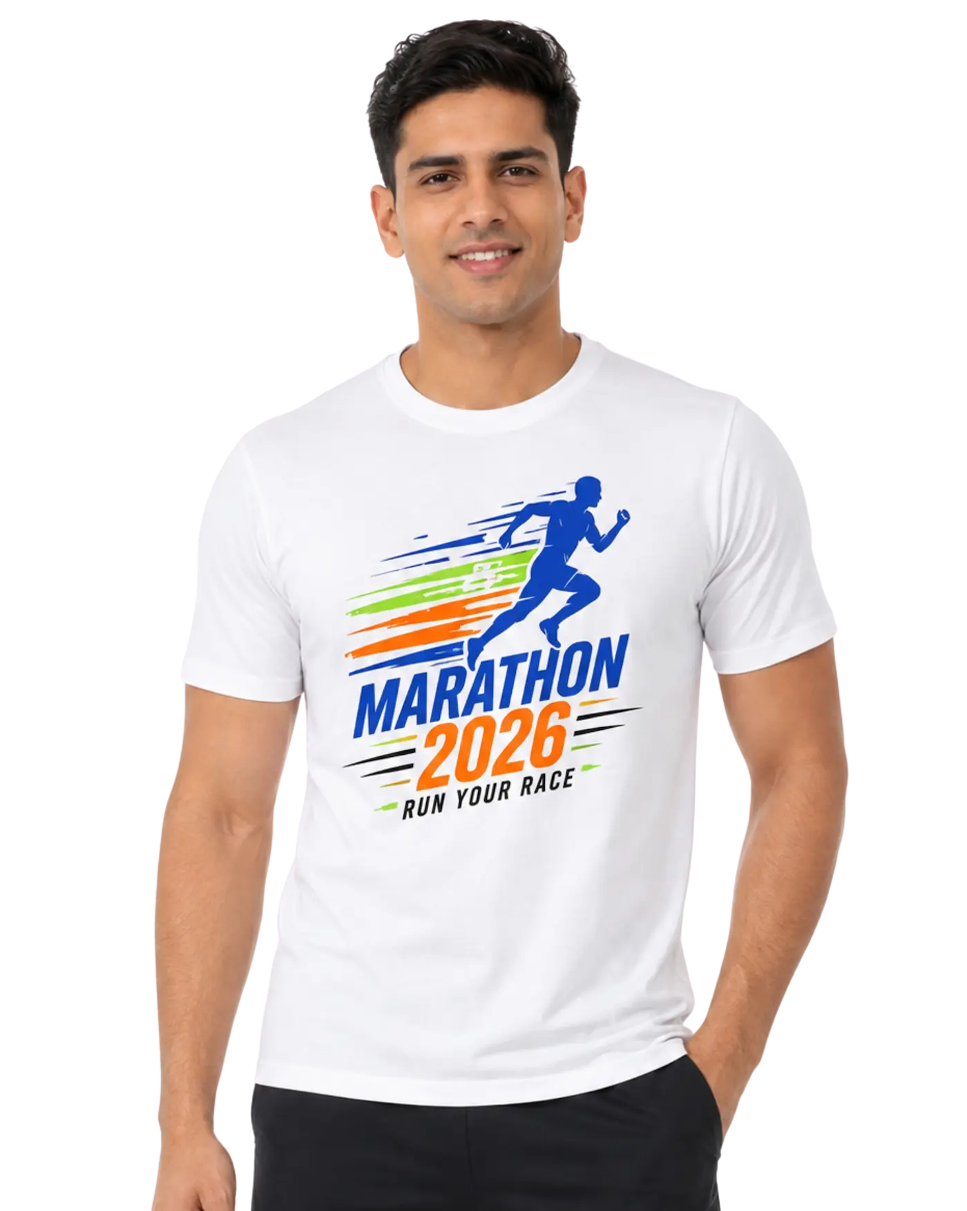 Custom T Shirt for Marathon Events and Running Teams - Detail view