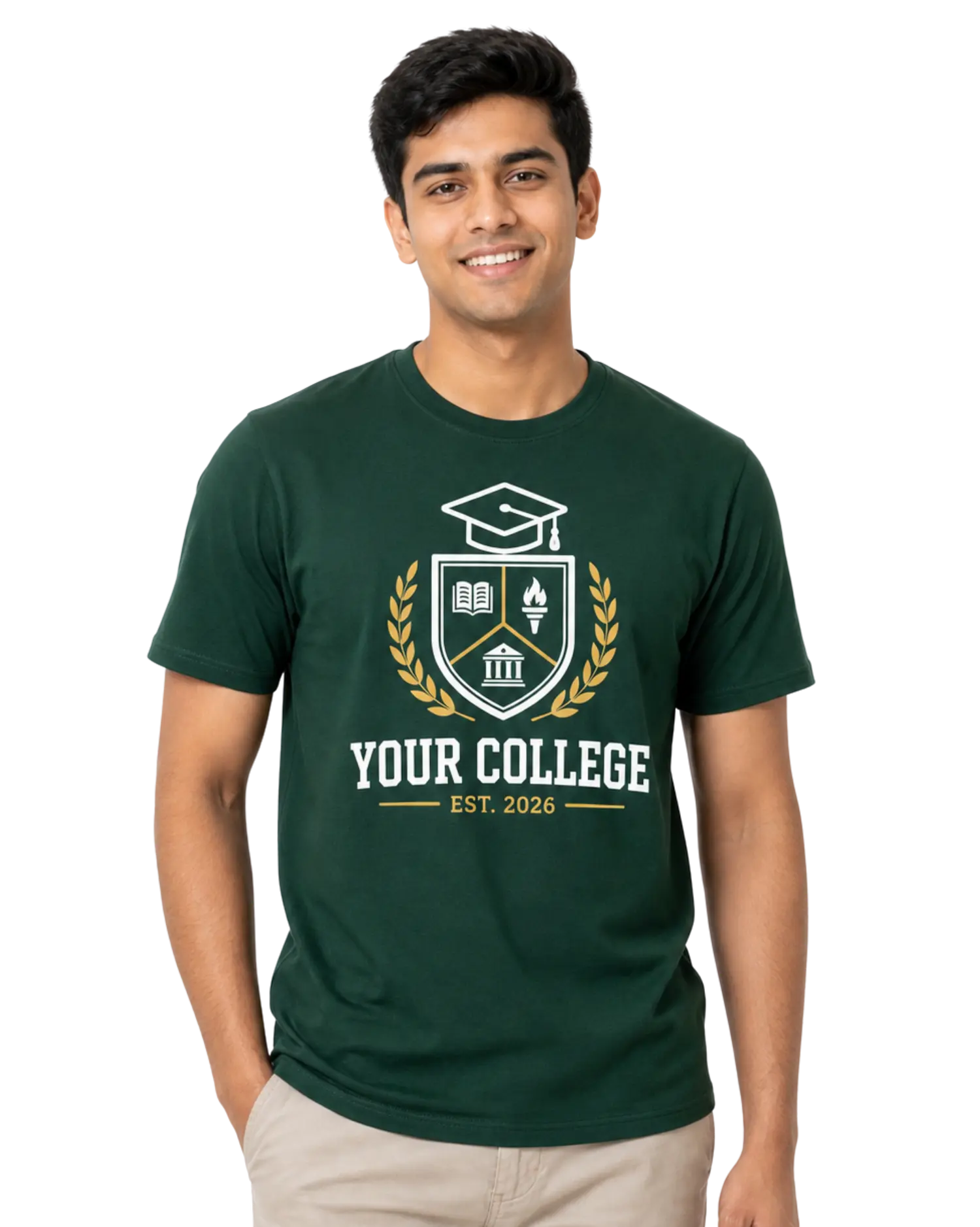 Custom College T-Shirt Design for Institutions, Students & Events