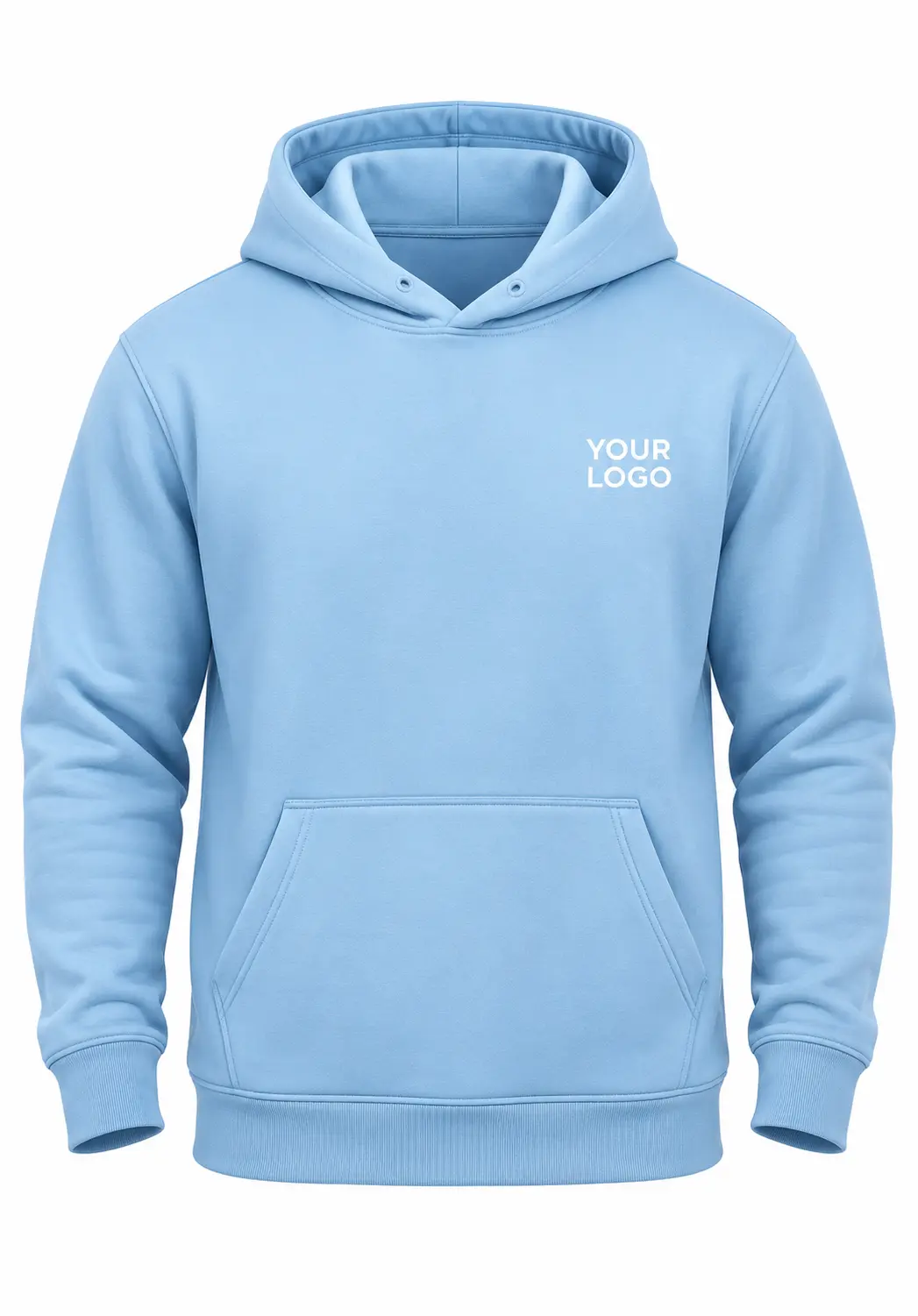 online customize printed men hoodies in sky blue