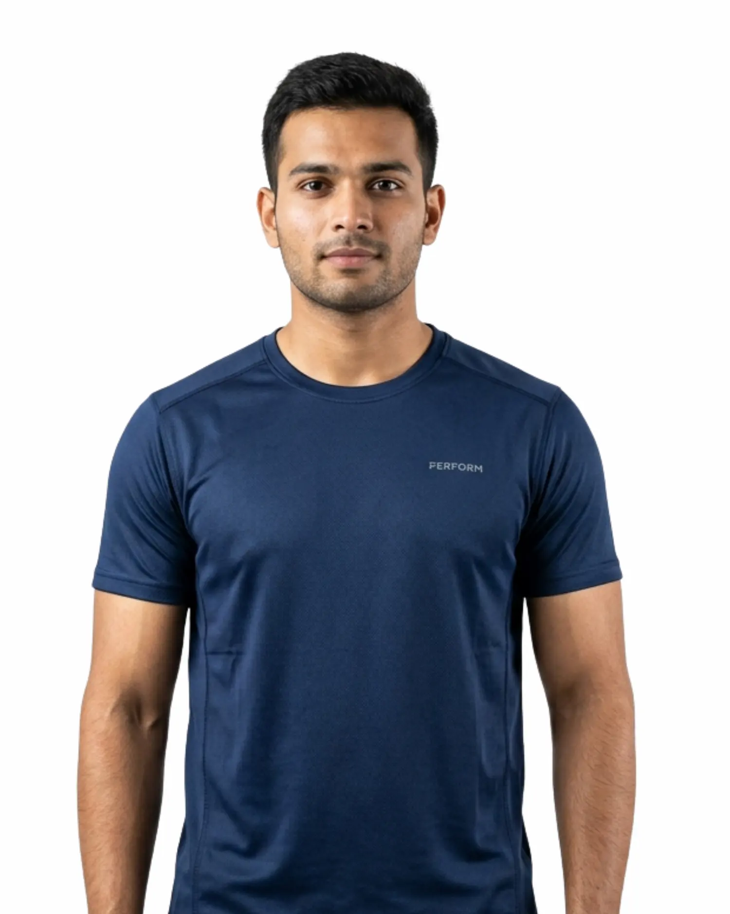 Dark Navy Polyester Round Neck T Shirt for Men suitable for Bulk Uniforms, Sportswear and Custom Branding