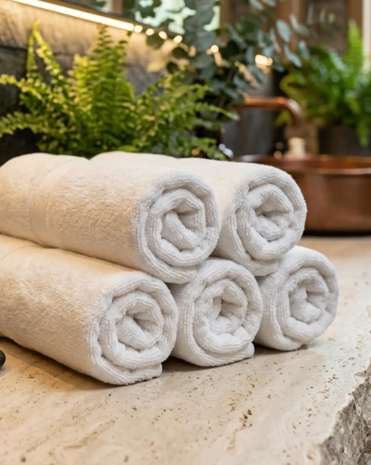 Plain white hand towels in bulk for bathroom, hotel and guest use