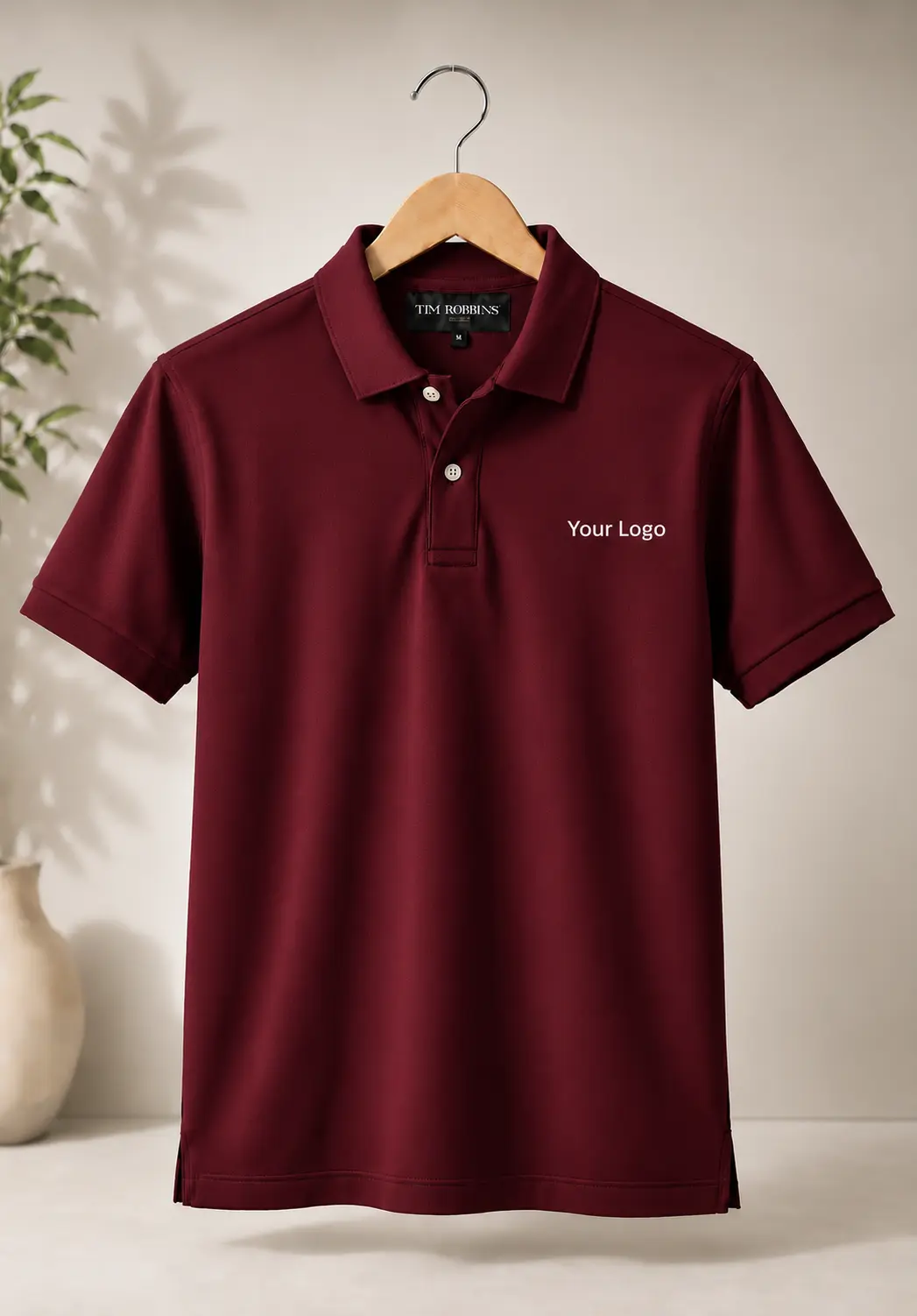 Premium burgundy polo t shirt for men with luxury polo collar design