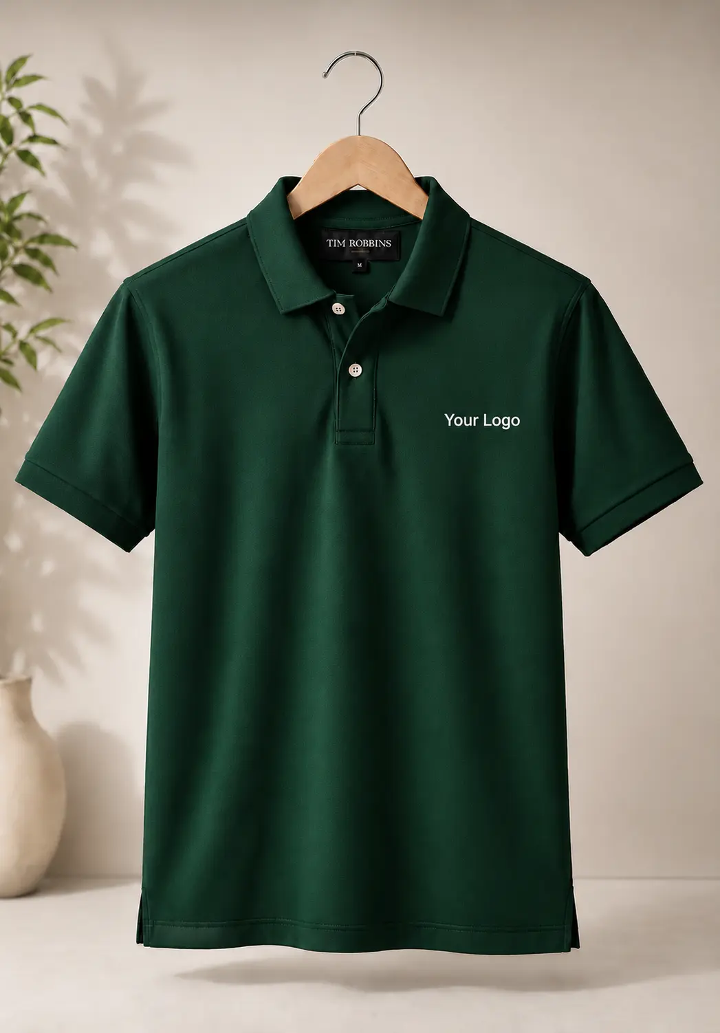Premium forest green polo t shirt with luxury polo collar design
