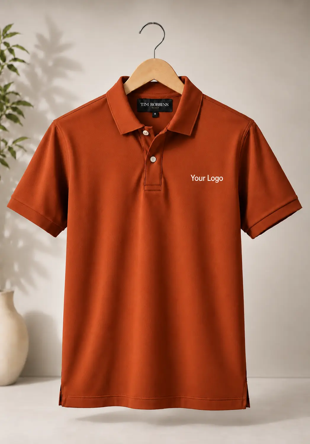 Premium rust orange polo t shirt with stylish polo collar design