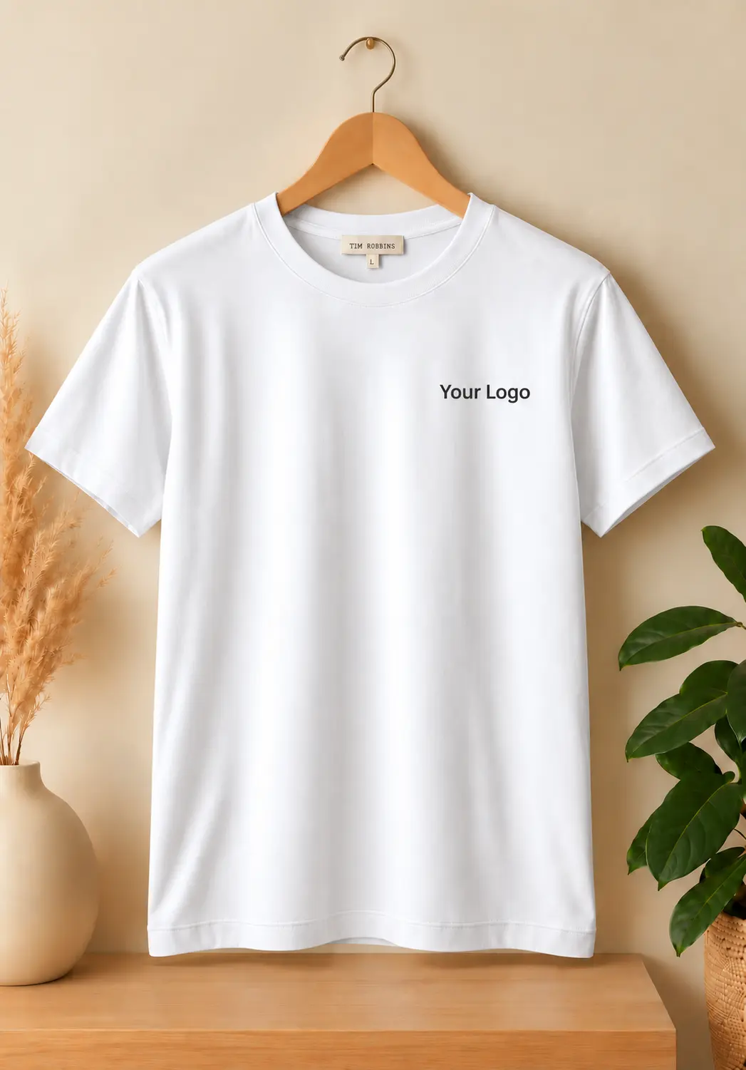 Premium white round neck t shirt for men