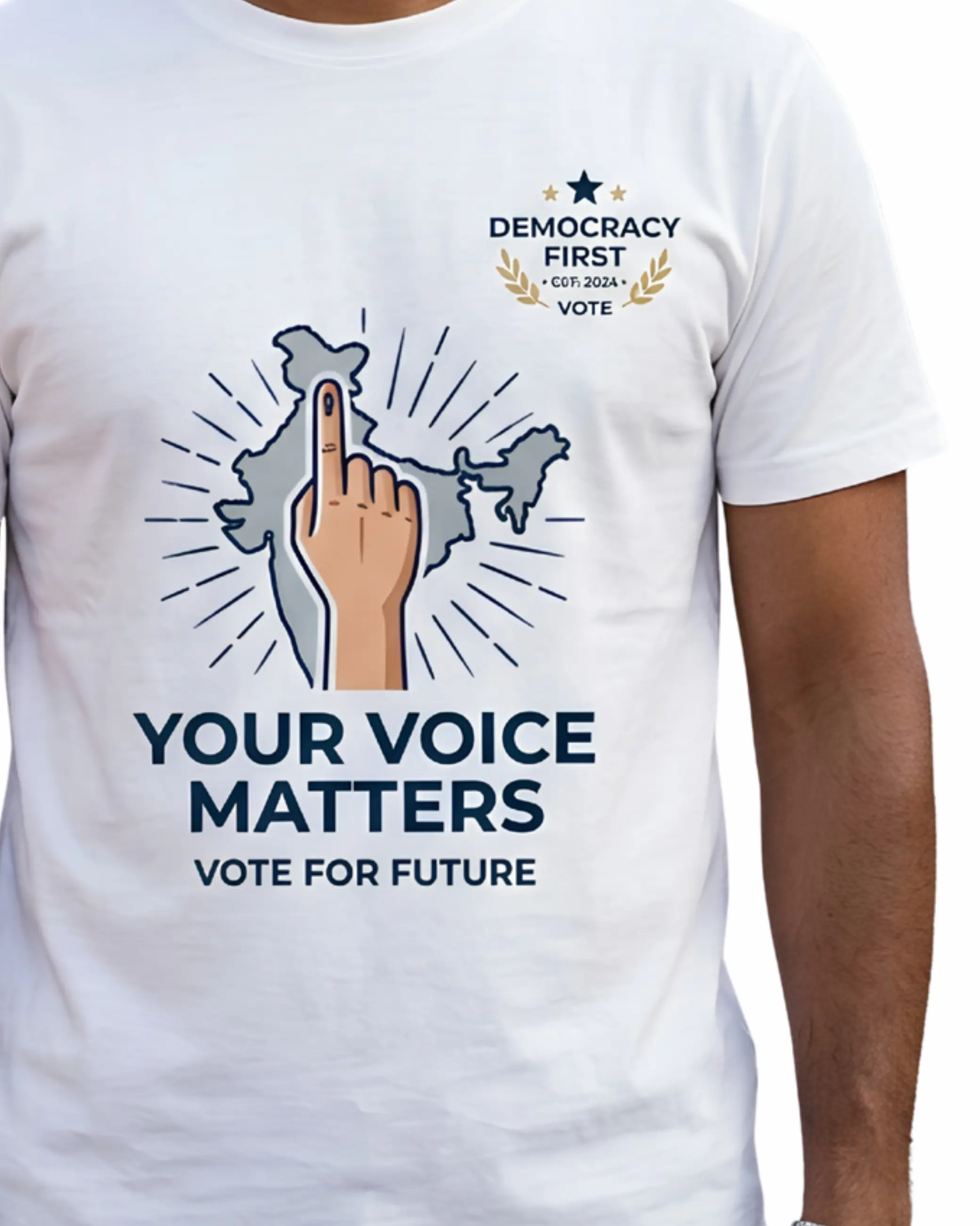 Election T Shirts for Men for Political Campaigns, Rallies and Party Workers - Detail view