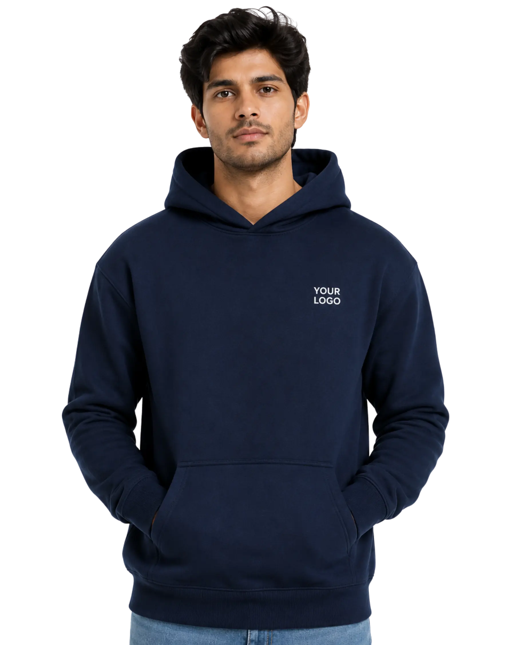 printed hoodies for men navy blue