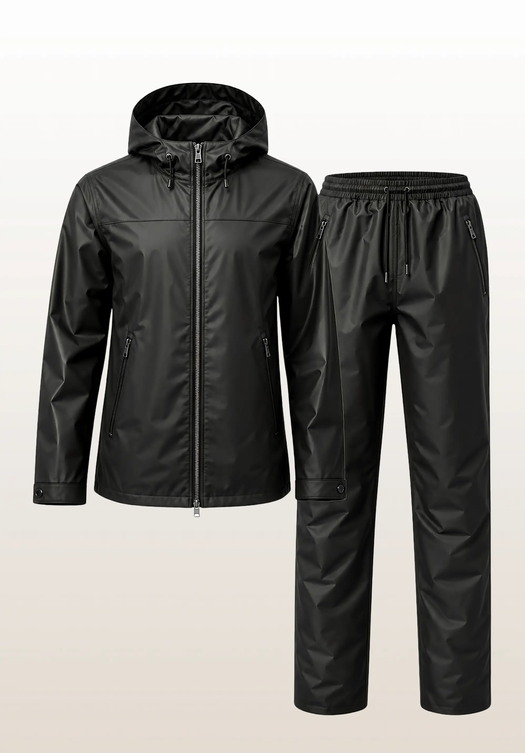 Black promotional rain suits for custom branding and corporate use