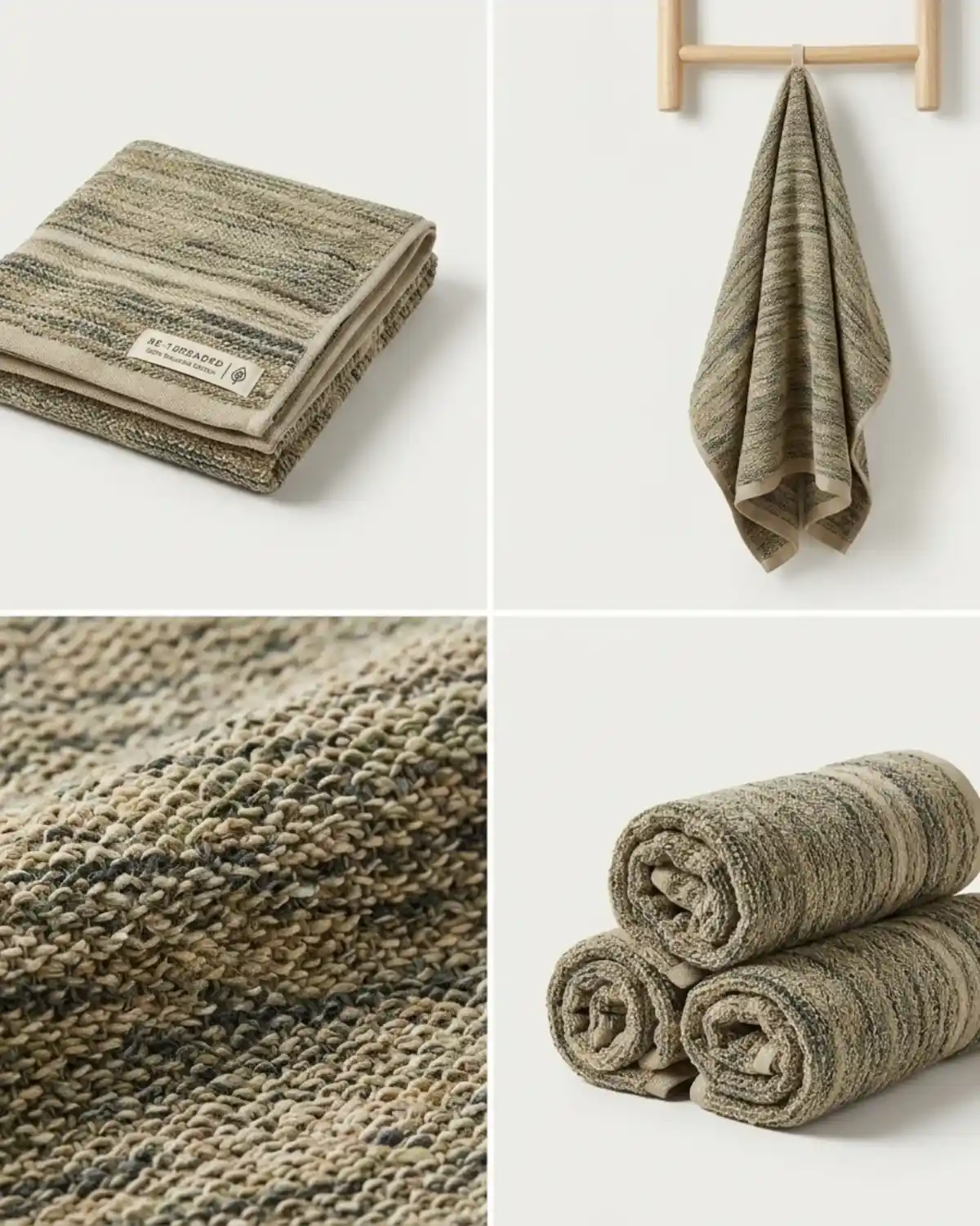 Recycled yarn bath towels with textured finish for bulk corporate gifting