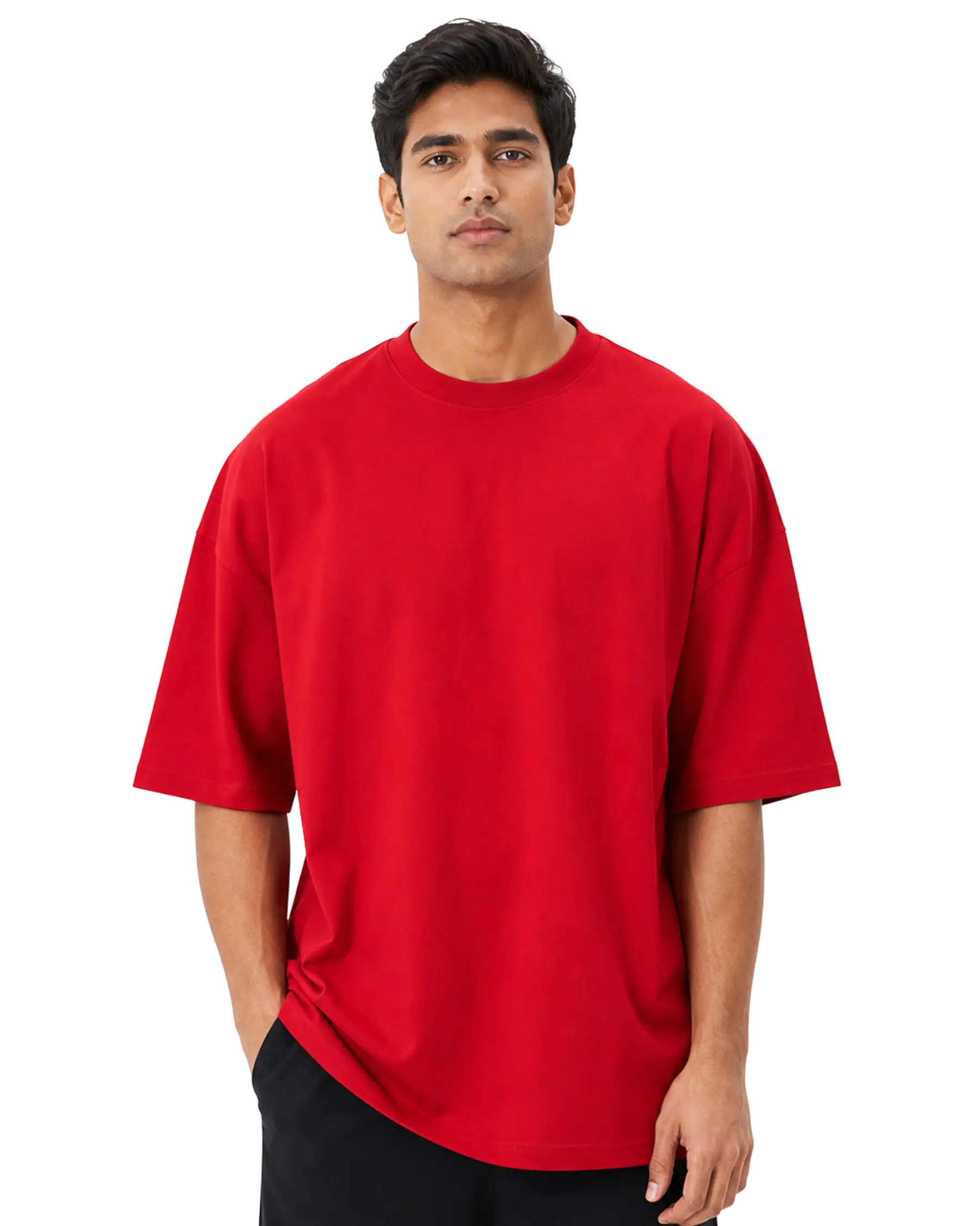 Red colour oversized t shirt for men for custom branding