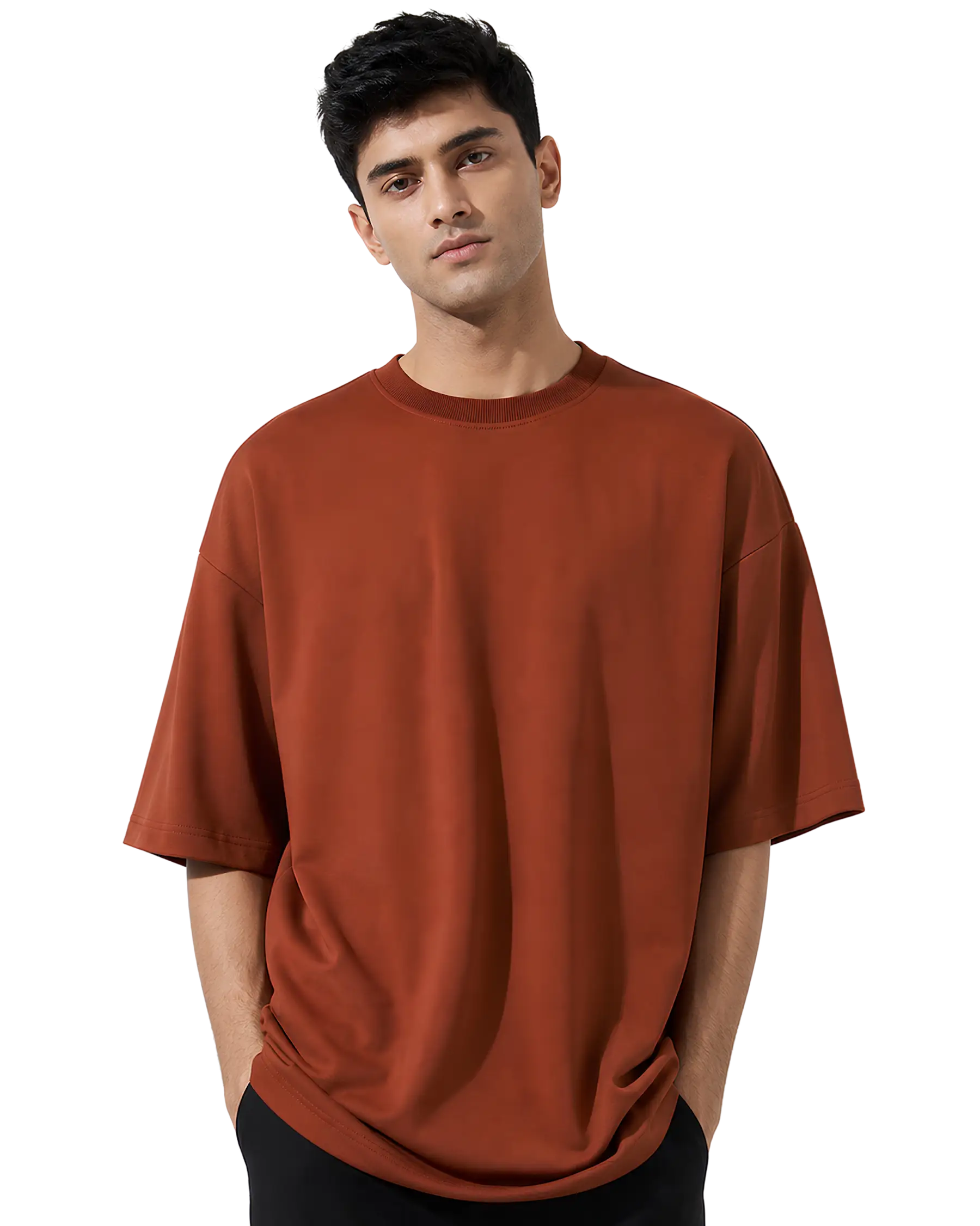 Rust brown oversized t shirt for men for promotional merchandise