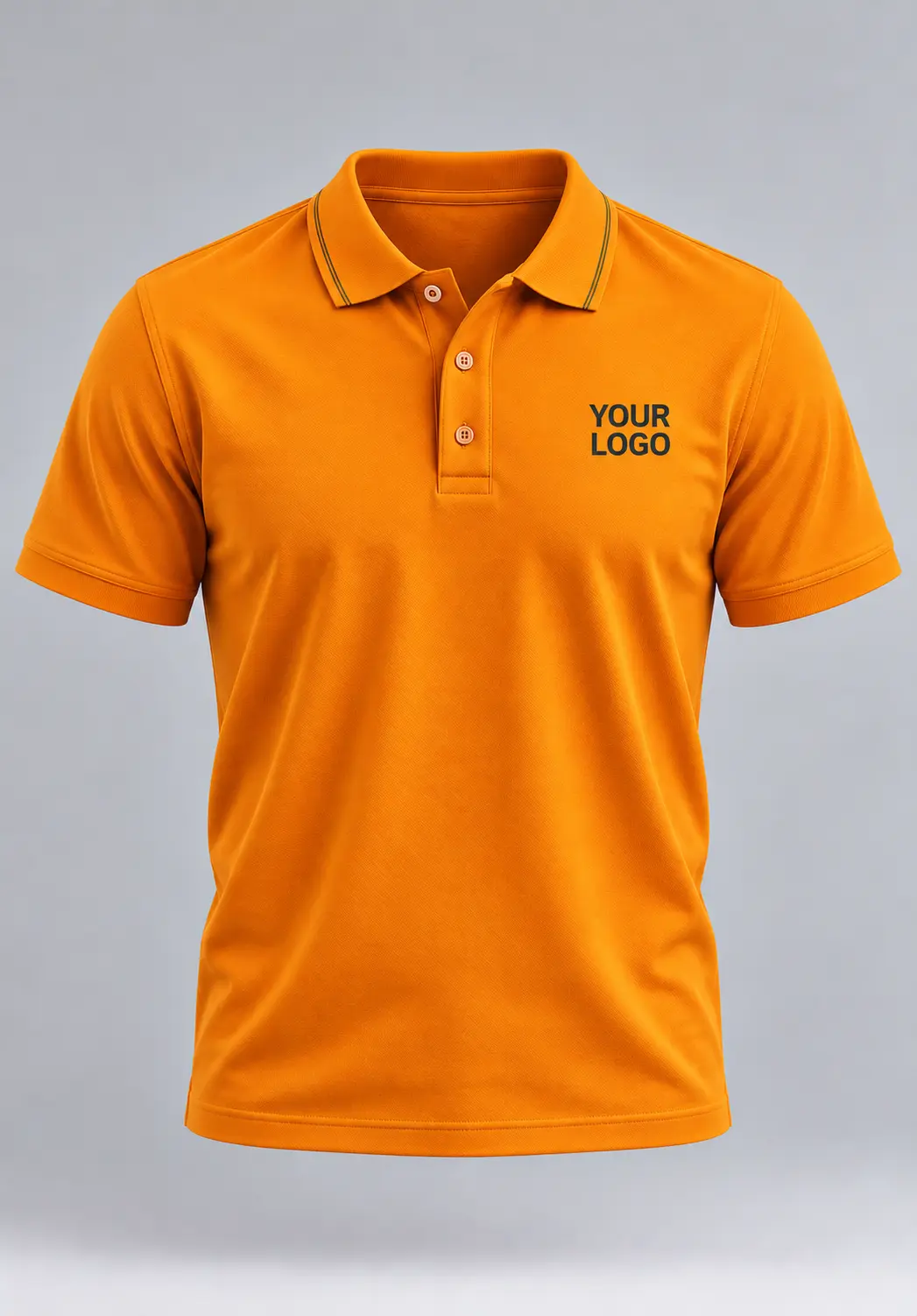 Saffron Colour T Shirt with Custom Logo Printing for Bulk Orders