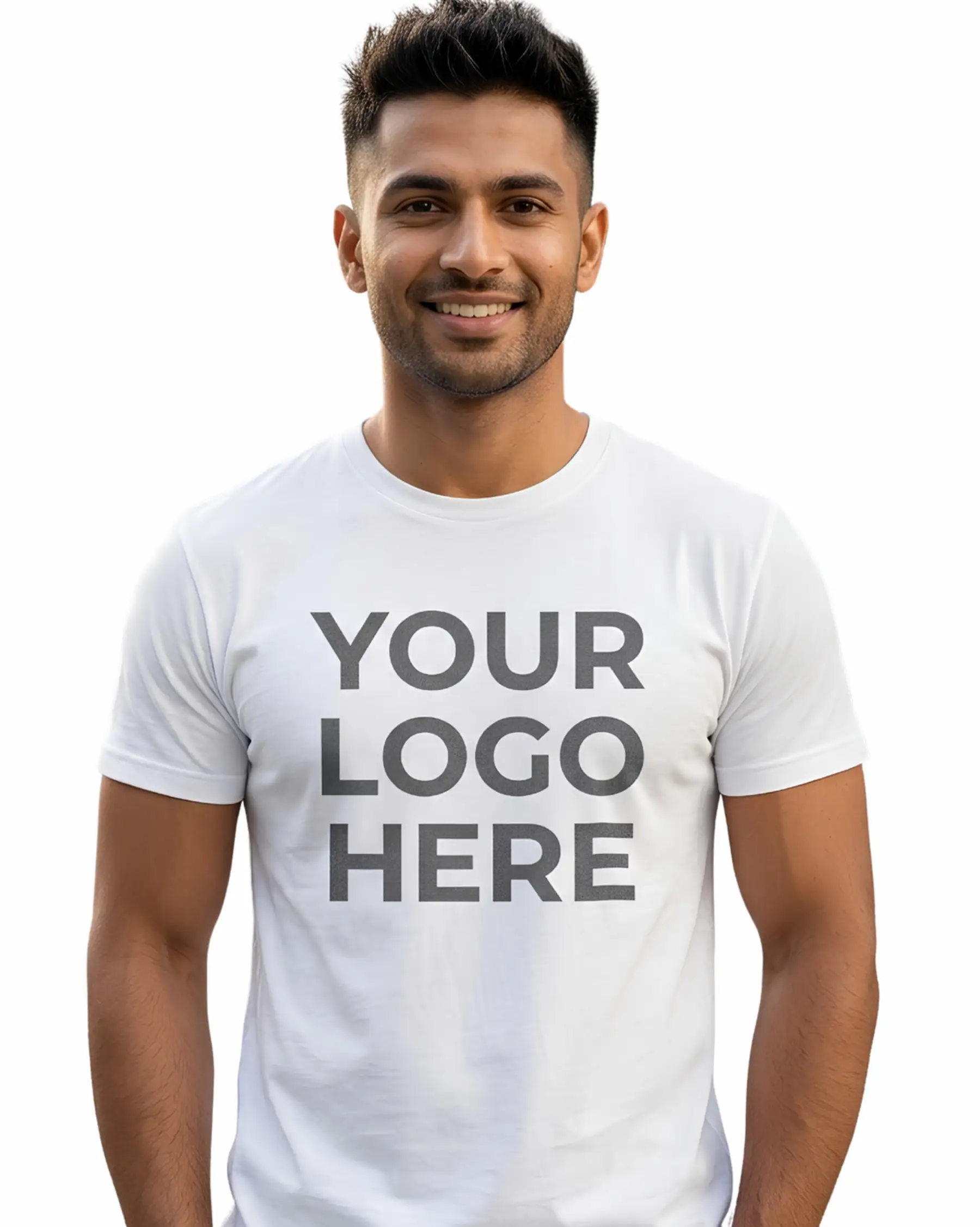 White Custom Printed T Shirt with logo for businesses events teams and promotions